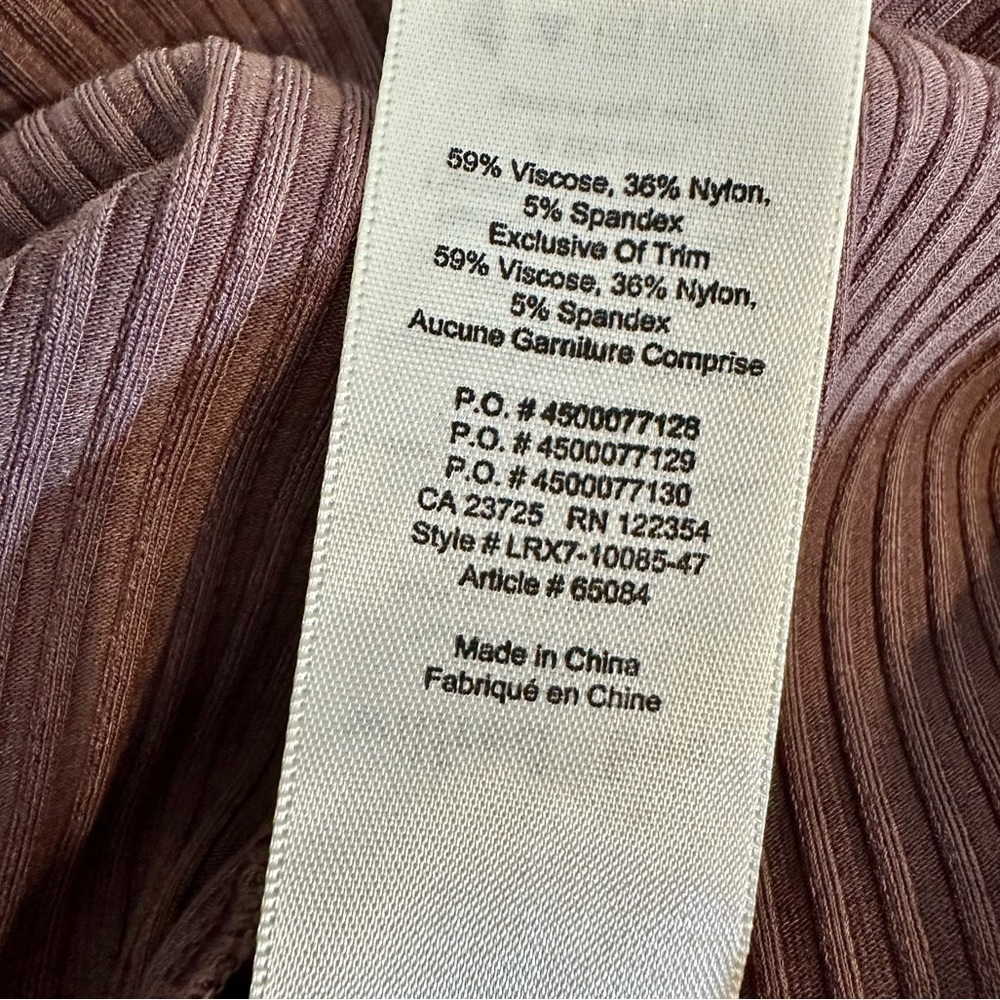 NEW! WILFRED FREE MOCHA BROWN Ribbed Long Sleeve Bodysuit Womens Size Small - Picture 10 of 11